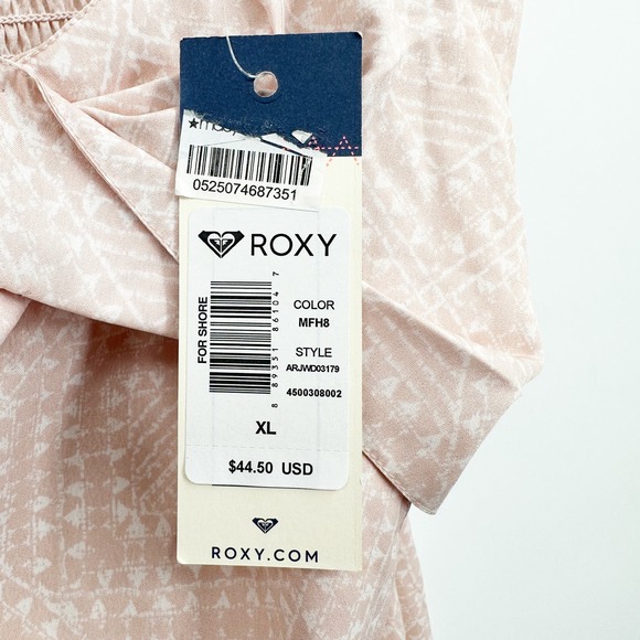 NEW Roxy Junior's Fit and Flare A-Line Print Dress Pink Size XL (13) - Picture 9 of 10